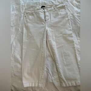 NYDJ White Ankle Jeans Size 16 Lift Tuck Technology Rhinestone Detail